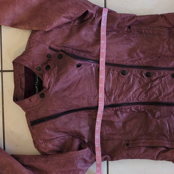 Levi's, genuine leather jacket, Capital, maroon, size M - Picture 14 of 16